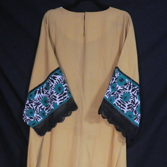 LULUSAR | xl - extra large | Vibrant Yellow and Green Patterned Kaftan - Picture 13 of 16